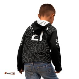 Custom Text And Number New Zealand Warriors Rugby Kid Hoodie Proud to Maori Warriors