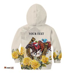Melbourne Horse Racing Personalised Kid Hoodie Australian Horse With Yellow Roses