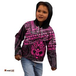 Matariki New Zealand Kid Hoodie Maori New Year Tiki Pink Version