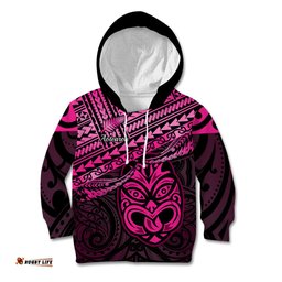 Matariki New Zealand Kid Hoodie Maori New Year Tiki Pink Version