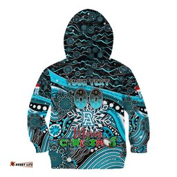 Merry Christmas AFL Power Kid Hoodie Aboriginal Santa Football Mascot