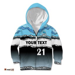 Custom Text And Number Cronulla Sutherland Sharks Rugby Kid Hoodie Simple Style