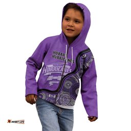 Custom Hobart Hurricanes Kid Hoodie Indigenous Art Grunge Style