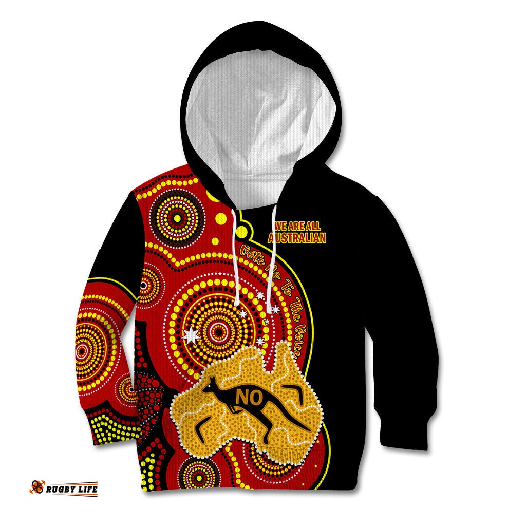 Personalised Australia Indigenous Kid Hoodie We Are All Australian Vote NO To The Voice
