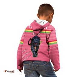 Custom Text And Number Penrith Panthers Rugby Kid Hoodie The Riff Est 1966 Pink Sporty