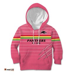 Custom Text And Number Penrith Panthers Rugby Kid Hoodie The Riff Est 1966 Pink Sporty