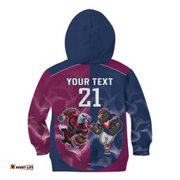 Roosters Sea Eagles Rugby Custom Kid Hoodie Half Grunge Style