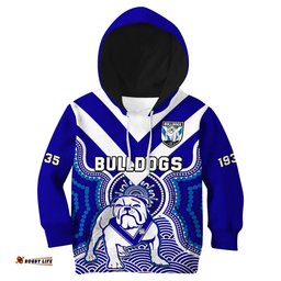 Bulldogs Rugby Hoodie KID Canterbury Bankstown 1935 Indigenous Artsy