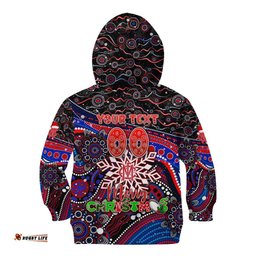 Merry Christmas AFL Demons Kid Hoodie Aboriginal Santa Football Mascot