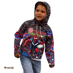Merry Christmas AFL Demons Kid Hoodie Aboriginal Santa Football Mascot