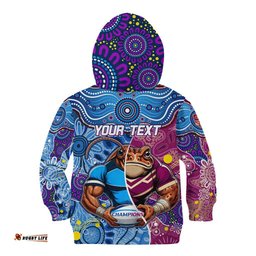 Custom Blues Cockroaches And Maroons Cane Toads Kid Hoodie State of Origin Aboriginal