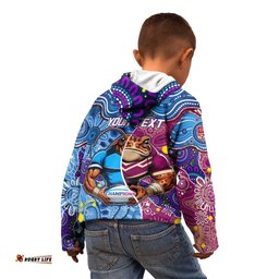 Custom Blues Cockroaches And Maroons Cane Toads Kid Hoodie State of Origin Aboriginal