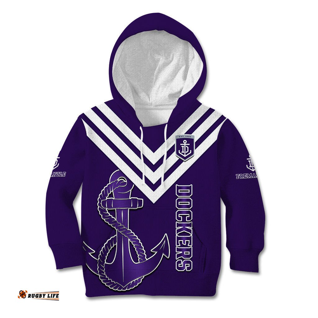 Personalised Fremantle Dockers Football Kid Hoodie Go Freo Sporty Version 01