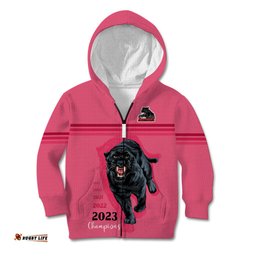 Panther Premierships Kid Hoodie Go Champions Pink Simple Style