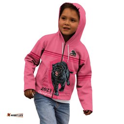 Panther Premierships Kid Hoodie Go Champions Pink Simple Style