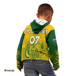 Personalised Australia Soccer Indigenous Kid Hoodie Women World Cup Matildas Gradient Ver.