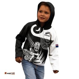 New Zealand Silver Fern Rugby Kid Hoodie Go Champions NZ All Black Maori Koru