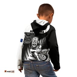 New Zealand Silver Fern Rugby Kid Hoodie Go Champions NZ All Black Maori Koru