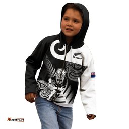 New Zealand Silver Fern Rugby Kid Hoodie Go Champions NZ All Black Maori Koru