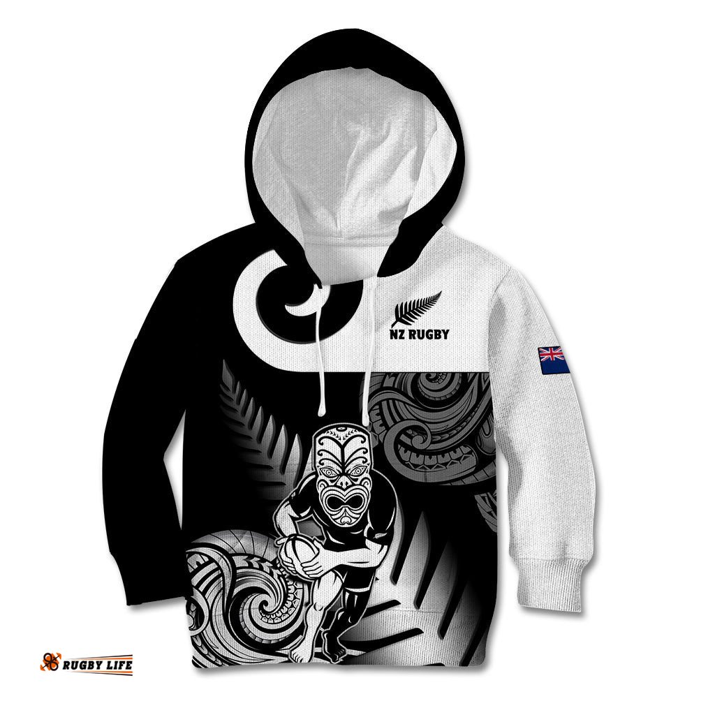 New Zealand Silver Fern Rugby Kid Hoodie Go Champions NZ All Black Maori Koru