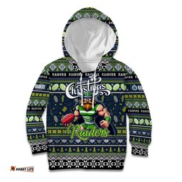 Personalized Raiders Rugby Xmas Kid Hoodie Australia NRL Mascot