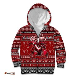 Personalized Dragons Rugby Xmas Kid Hoodie Australia NRL Mascot