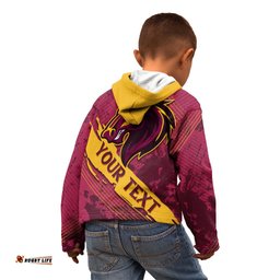 Custom Brisbane Broncos Kid Hoodie NRL Angry Broncos
