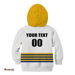 Custom Personalised And Number EELS NRL Kid Hoodie Simple White Style