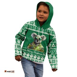 Personalised Australia Koala Christmas Kid Hoodie Santa Koala Stay Cool