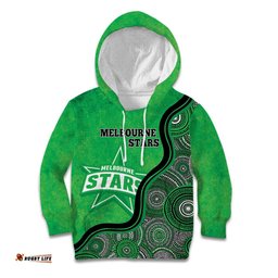 Custom Melbourne Stars Kid Hoodie Indigenous Art Grunge Style