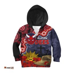 Melbourne Dees Football ANZAC Hoodie KID Aboriginal Mix Slouch Hat