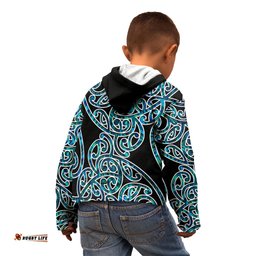 New Zealand Kid Hoodie Maori Pattern Papua Shell