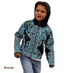 New Zealand Kid Hoodie Maori Pattern Papua Shell