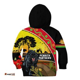 Panthers ANZAC Day Kid Hoodie Pennies Mascot Rosemary Starring Night Style