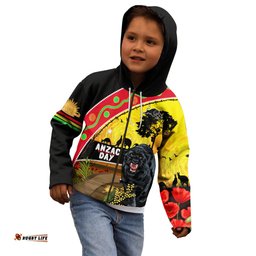 Panthers ANZAC Day Kid Hoodie Pennies Mascot Rosemary Starring Night Style