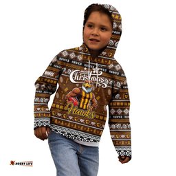 Personalized Hawks Football Xmas Kid Hoodie Australia AFL Mascot