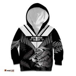 Aotearoa Silver Fern Rugby Custom Kid Hoodie 2024 Go Kiwi