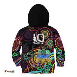 NAIDOC Maroon Rugby Kid Hoodie Queensland Indigenous Tribal