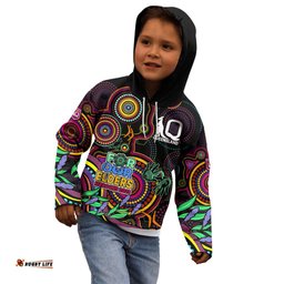 NAIDOC Maroon Rugby Kid Hoodie Queensland Indigenous Tribal