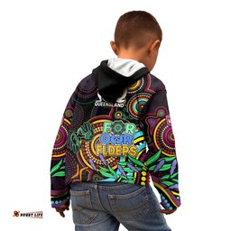 NAIDOC Maroon Rugby Kid Hoodie Queensland Indigenous Tribal