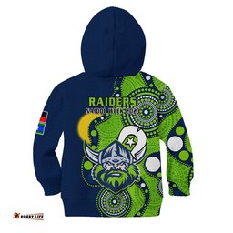 Raiders Rugby NAIDOC Hoodie KID Canberra For Our Elders Indigenous Art