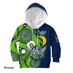 Raiders Rugby NAIDOC Hoodie KID Canberra For Our Elders Indigenous Art
