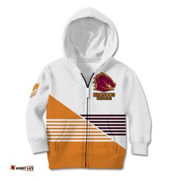 Custom Text And Number Brisbane Broncos NRL Kid Hoodie No1