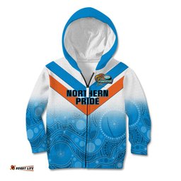 Personalised Australia Rugby Kid Hoodie Queensland Northern Pride Indigenous Art