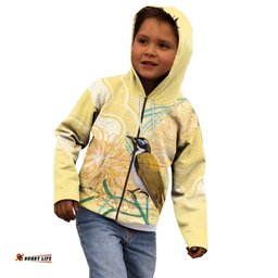 Australia Grevillea And Honeyeaters Kid Hoodie Aboriginal Art Watercolor Style