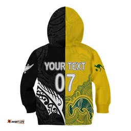 Personalised Matildas Mix Football Ferns Kid Hoodie World Cup Aboriginal Tribal Style