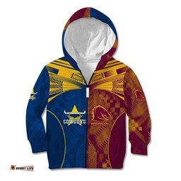 Custom NRL Cowboys and Broncos Kid Hoodie Sporty Style