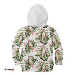 Australia Pink Cockatoo Kid Hoodie Aussie Orchids Seamless Pattern