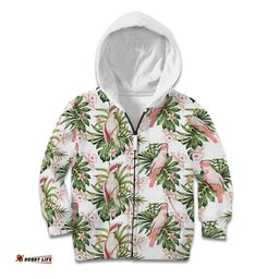 Australia Pink Cockatoo Kid Hoodie Aussie Orchids Seamless Pattern