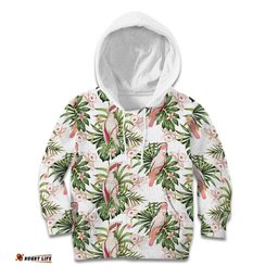 Australia Pink Cockatoo Kid Hoodie Aussie Orchids Seamless Pattern